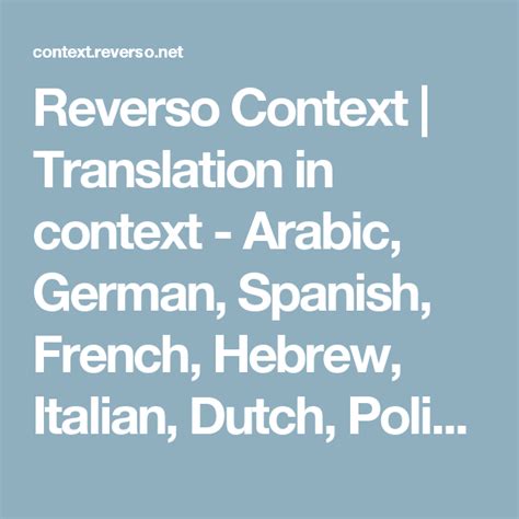 reverso context arabic